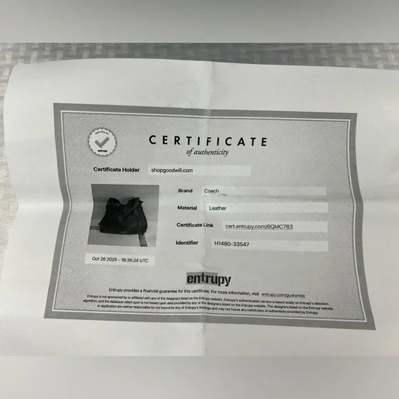 4011: Coach Edie Blue Pebbled Leather Shoulder Hobo Bag Retail w/ Entrupy Cert - Picture 10 of 10